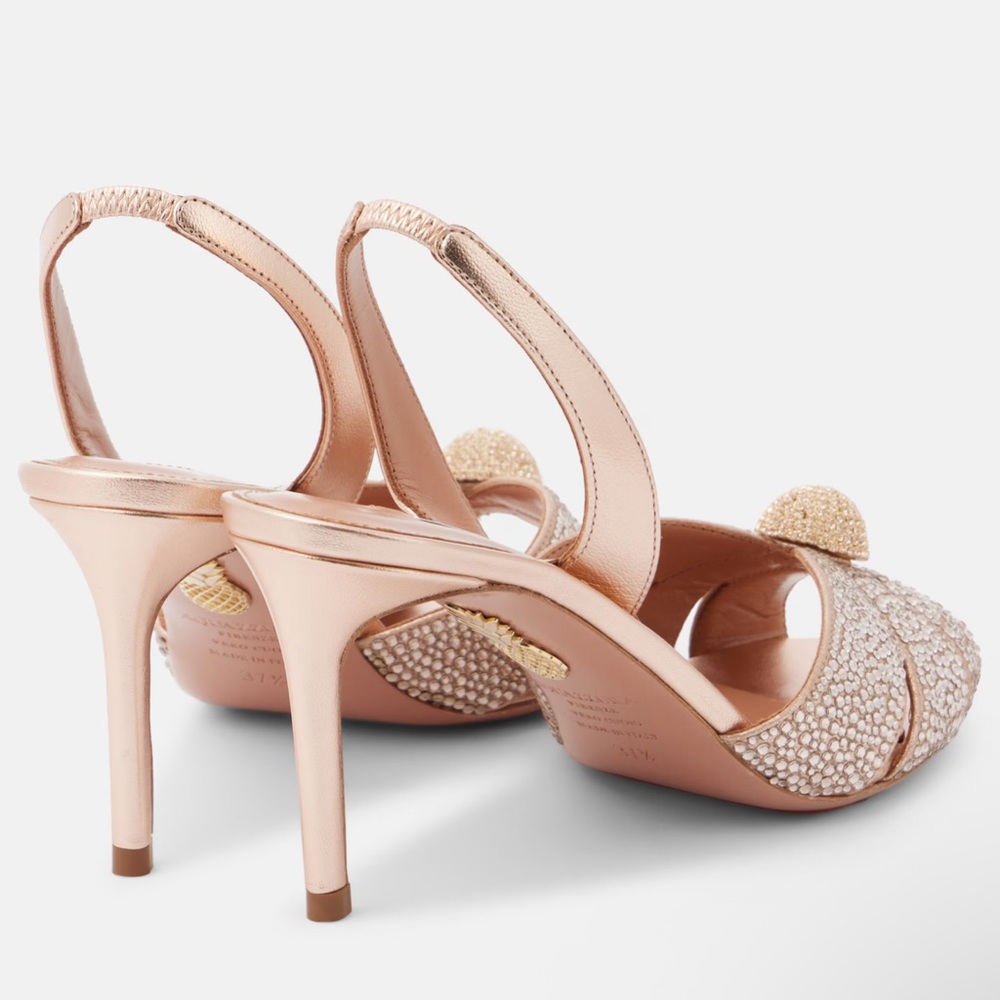 ❗️SOLD❗️AQUAZZURA Italian Flirt 75 embellished leather sandals - Picture 7 of 11